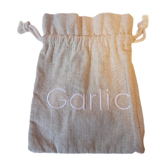 Garlic Storage Bag Lined Draw String Zippered Garlic Ail Storage Bag Cotton Poly - Picture 2 of 11